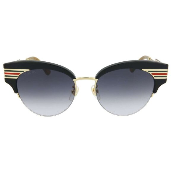 GUCCI Black Cat-Eye Web Accent Sunglasses GG0283S - Picture 1 of 9